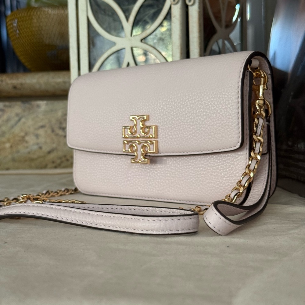 Tory Burch Cream Crossbody Bag with Gold Accents